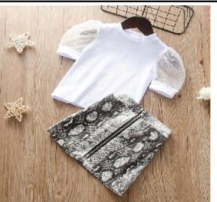 Black and white Leopard print set
