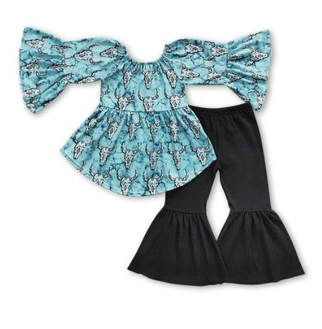 Teal Cowgirl Tunic w/bell pants