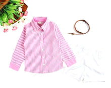 Load image into Gallery viewer, Pink stripped Shirt w/Shorts
