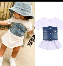 Load image into Gallery viewer, Shirt Dress w/Denim Vest
