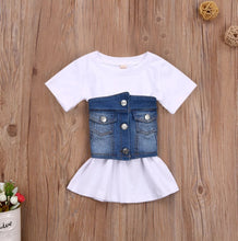 Load image into Gallery viewer, Shirt Dress w/Denim Vest
