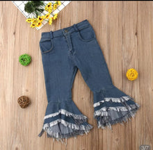 Load image into Gallery viewer, Shredded Bell Bottom Jeans
